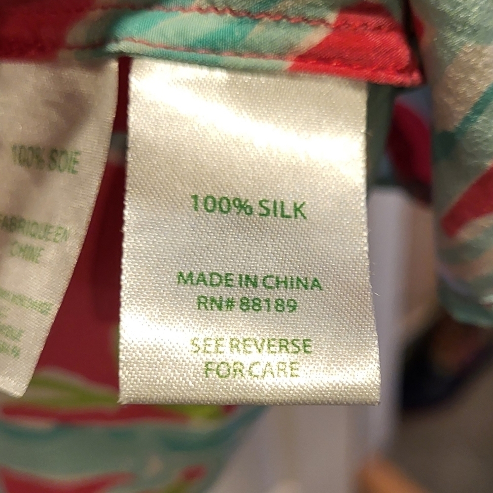 Lilly Pulitzer Iona Shell 100% Silk Sleeveless Button Back Shirt Pink Size Small - Picture 8 of 8